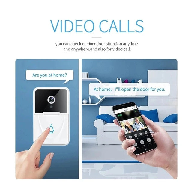 Wireless Security WiFi Smart Doorbell Intercom Video Camera Bell Chime Door Ring