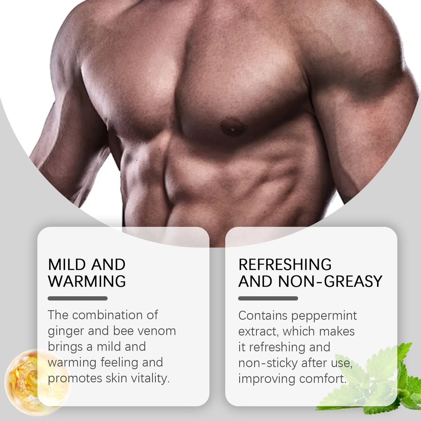 Men's Chest Firming Spray - Skin Tightening, Enhance Contour, Non-Greasy Formula w/ Peppermint & Honeysuckle Extracts
