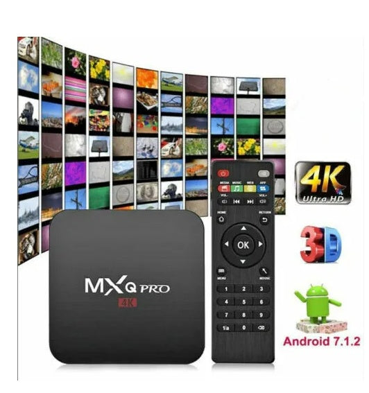 MXQ Pro 4K Ultra HD 64Bit Wifi Android 7.1 Quad Core Smart TV Box Media Player