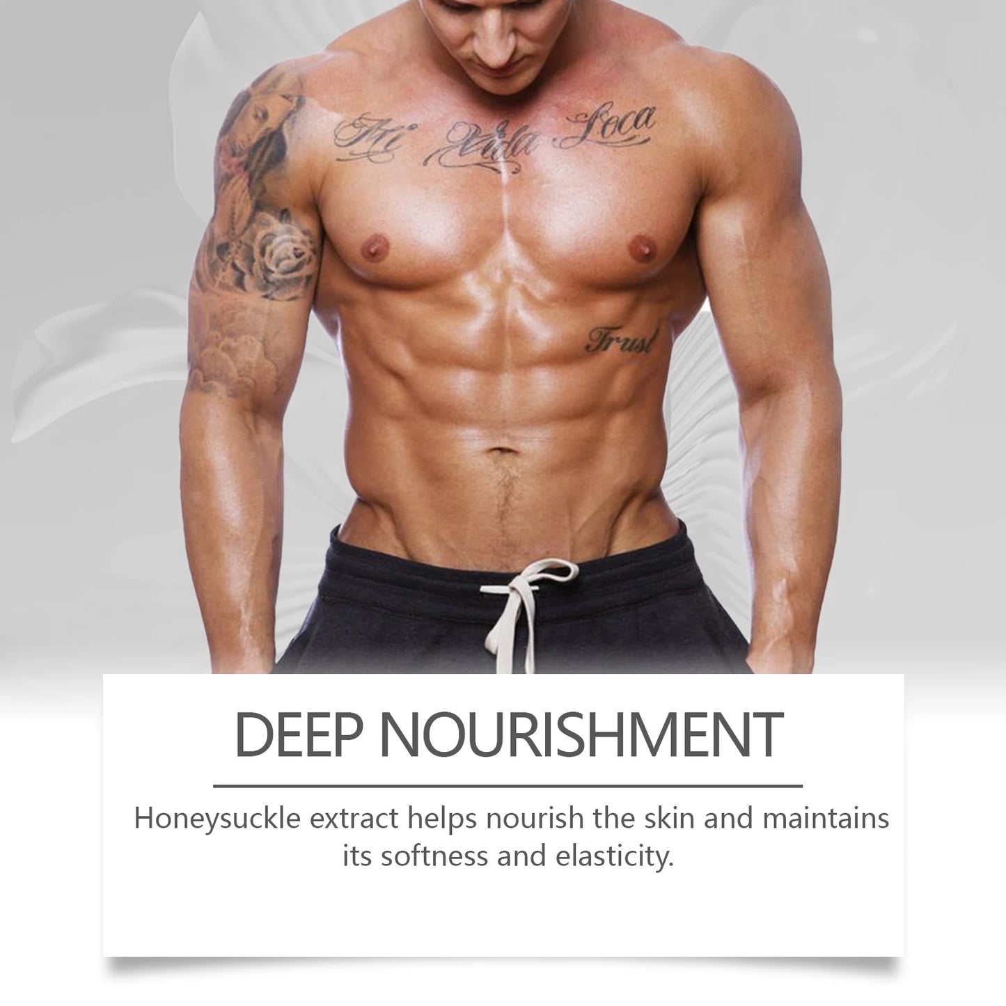 Men's Chest Firming Spray - Skin Tightening, Enhance Contour, Non-Greasy Formula w/ Peppermint & Honeysuckle Extracts