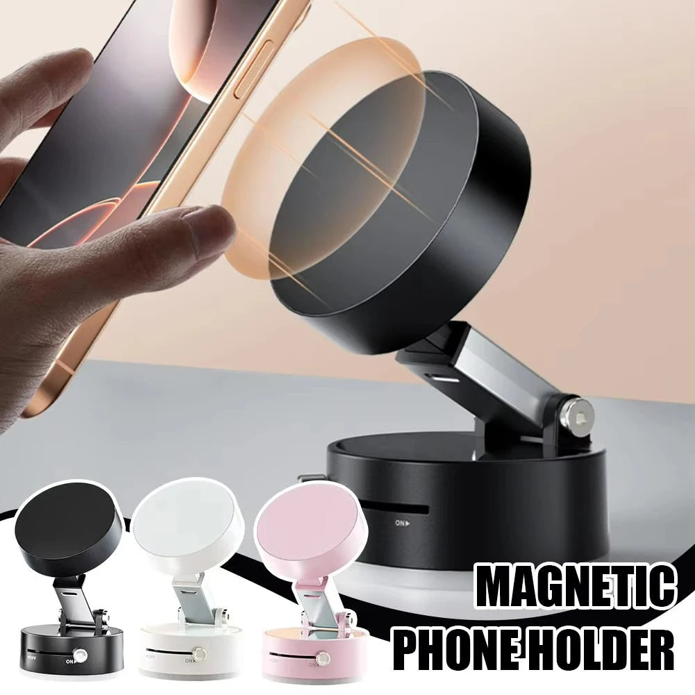 Ultra Magnetic Phone Holder Foldable Car Phone Mount Dashboard Phone Bracket 360 Degree Rotation Vacuum Suction Cup GPS Stand
