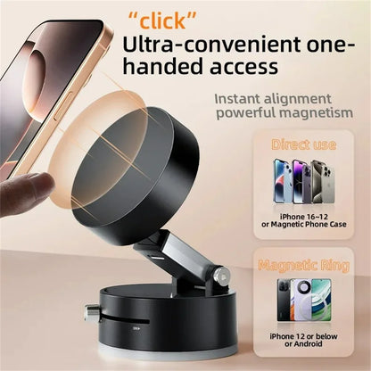 Foldable Phone Stand Strong Magnetic Car Phone Holder Dashboard Phone Holder 360° Rotating Vacuum Suction Cup GPS Bracket in Car