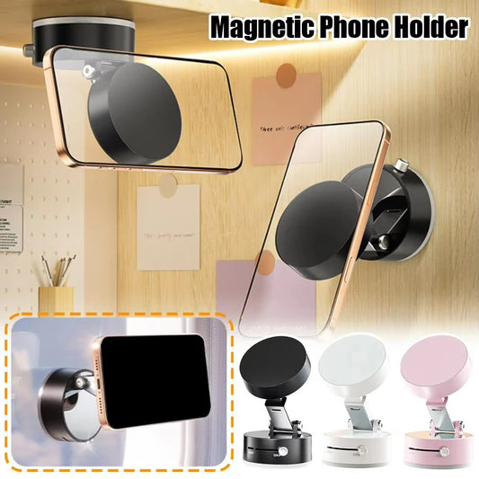 Ultra Magnetic Phone Holder Foldable Car Phone Mount Dashboard Phone Bracket 360 Degree Rotation Vacuum Suction Cup GPS Stand
