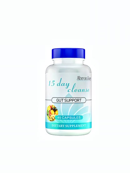 Abronikey 15 Day Purification Intestinal And Colon Support Caffeine Free 1 Advanced Formula Containing Senna Leaves, Rat Plum Skin, And Psyllium Husks, 30 Non GMO Capsules Healthcare Supplement