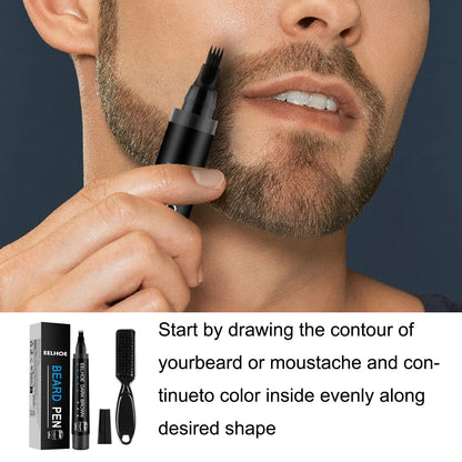 Beard Fillering Pen Kit Thicken Stubble Long Lasting Repair Hairline Natural Beauty Waterproof Moustache Coloring Styling Pencil