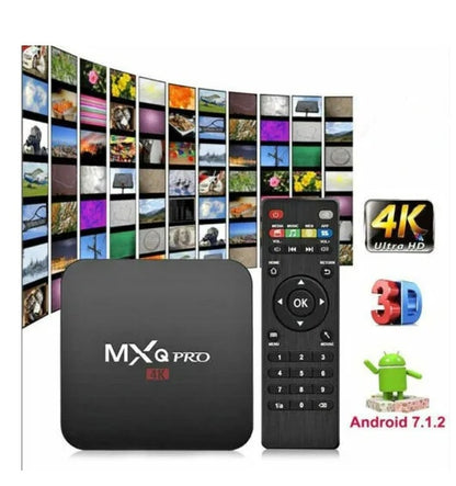 MXQ Pro 4K Ultra HD 64Bit Wifi Android 7.1 Quad Core Smart TV Box Media Player