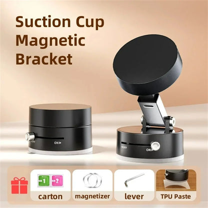 Foldable Phone Stand Strong Magnetic Car Phone Holder Dashboard Phone Holder 360° Rotating Vacuum Suction Cup GPS Bracket in Car