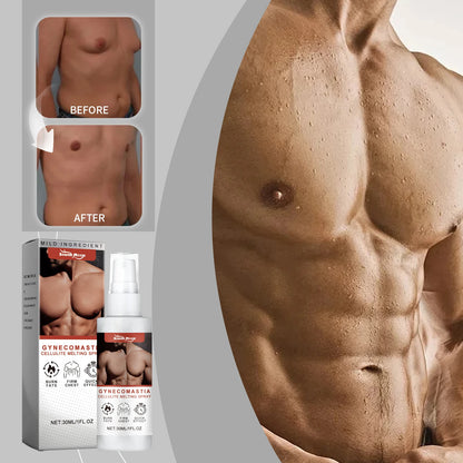 Men's Chest Firming Spray - Skin Tightening, Enhance Contour, Non-Greasy Formula w/ Peppermint & Honeysuckle Extracts